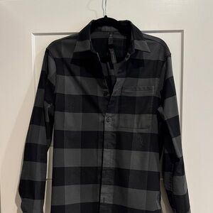 lululemon Black and Gray Plaid Men's Shirt